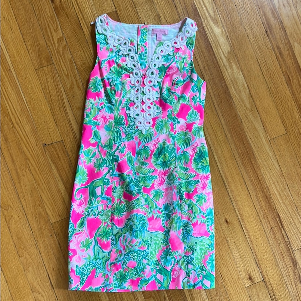 Lilly Pulitzer Pink and Green Shift Dress